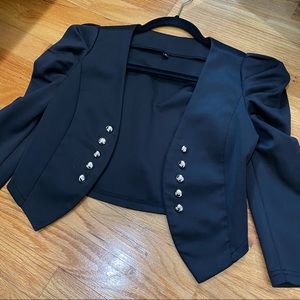 Black cropped military style jacket